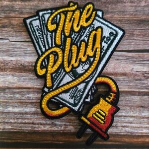 The Plug Money Dollars Get Paid Cash Hustle Embroidered Iron On Patch